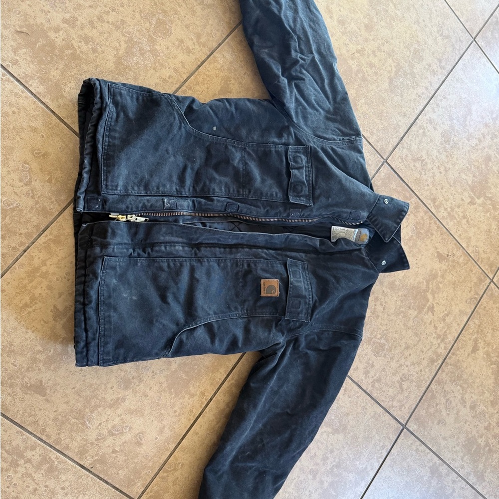 Medium Carhartt Quilted Black Jacket